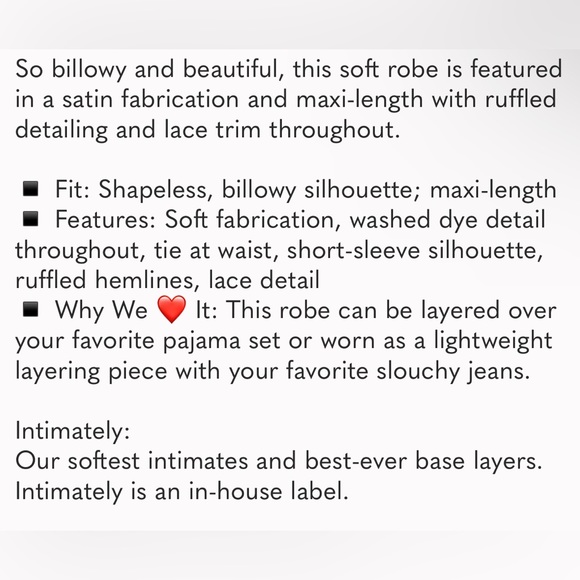 NWOT Free People Intimately Moonbeams Floral Lace Trim Sweet Combo Robe. - Picture 14 of 17